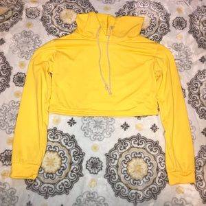 Yellow Cropped Sweatshirt